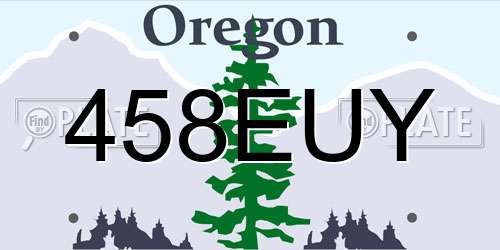 458EUY Oregon License Plate