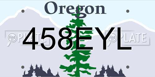 458EYL Oregon License Plate