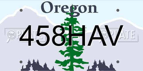 458HAV Oregon License Plate