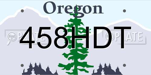 458HDT Oregon License Plate