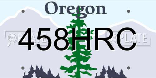 458HRC Oregon License Plate