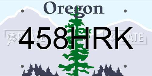 458HRK Oregon License Plate