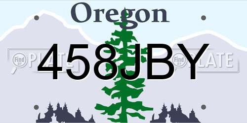 458JBY Oregon License Plate