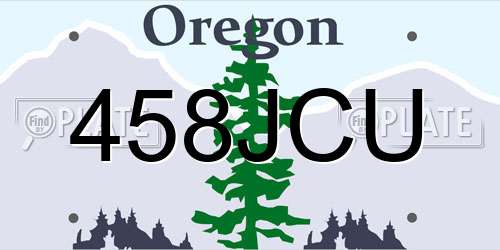 458JCU Oregon License Plate
