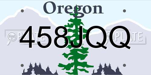 458JQQ Oregon License Plate