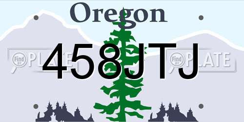 458JTJ Oregon License Plate