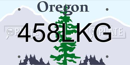 458LKG Oregon License Plate