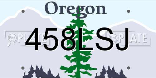 458LSJ Oregon License Plate