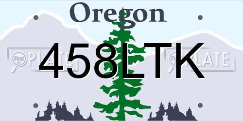 458LTK Oregon License Plate