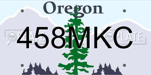 458MKC Oregon License Plate