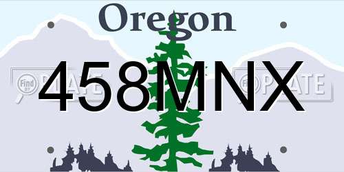 458MNX Oregon License Plate