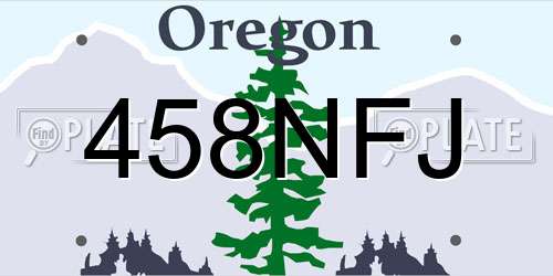 458NFJ Oregon License Plate
