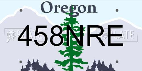 458NRE Oregon License Plate