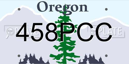 458PCC Oregon License Plate