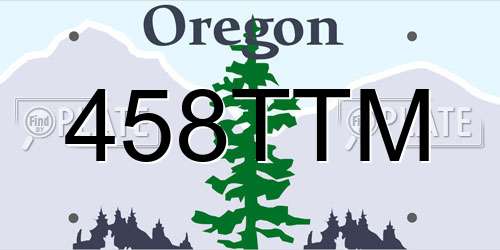 458TTM Oregon License Plate