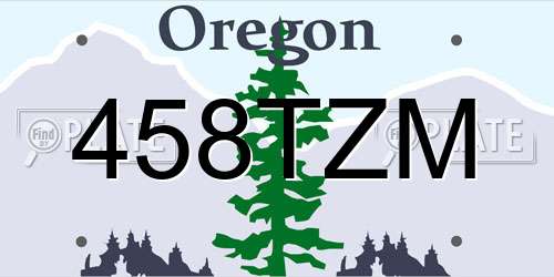 458TZM Oregon License Plate