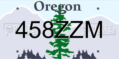 458ZZM Oregon License Plate