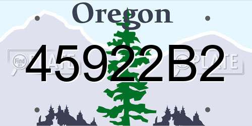 45922B2 Oregon License Plate