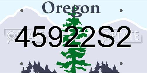 45922S2 Oregon License Plate