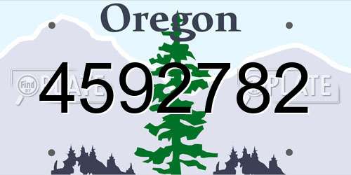 4592782 Oregon License Plate