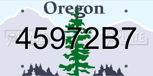 45972B7 Oregon License Plate