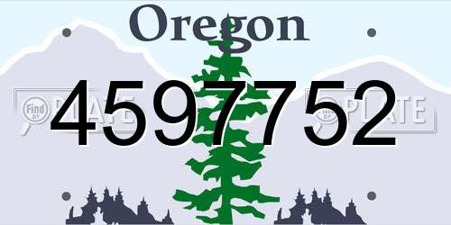 4597752 Oregon License Plate