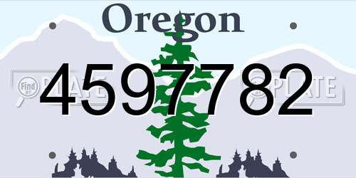 4597782 Oregon License Plate