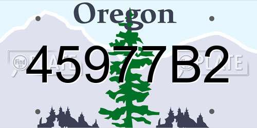 45977B2 Oregon License Plate