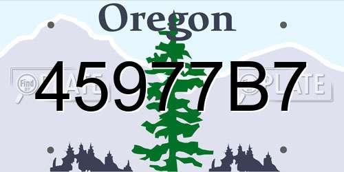 45977B7 Oregon License Plate