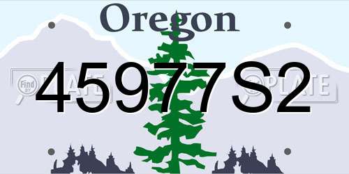 45977S2 Oregon License Plate