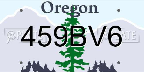 459BV6 Oregon License Plate