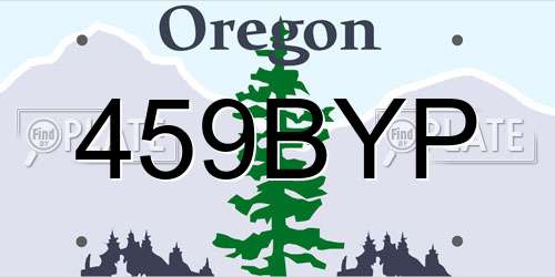 459BYP Oregon License Plate