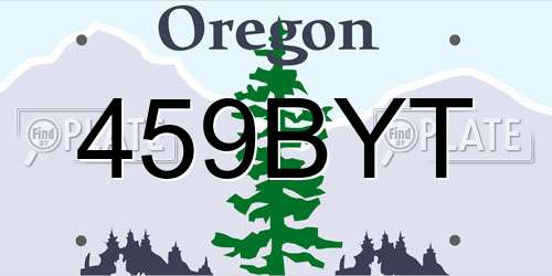 459BYT Oregon License Plate