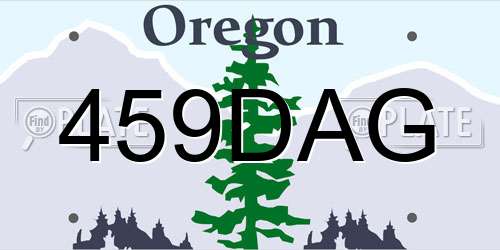 459DAG Oregon License Plate