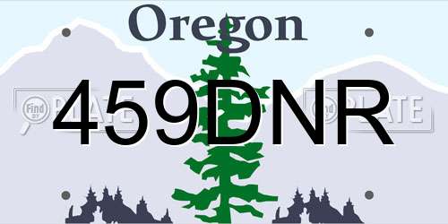 459DNR Oregon License Plate