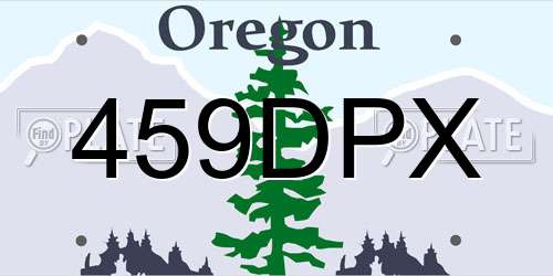 459DPX Oregon License Plate