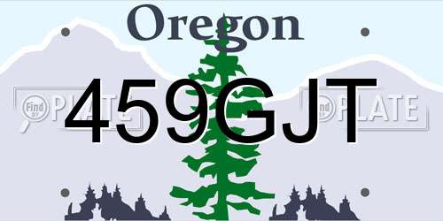 459GJT Oregon License Plate