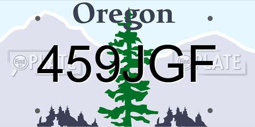 459JGF Oregon License Plate