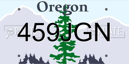 459JGN Oregon License Plate