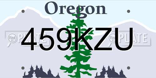 459KZU Oregon License Plate