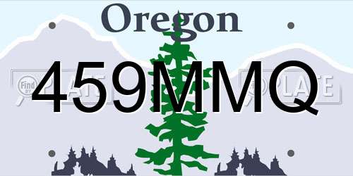 459MMQ Oregon License Plate