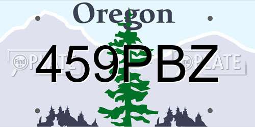 459PBZ Oregon License Plate