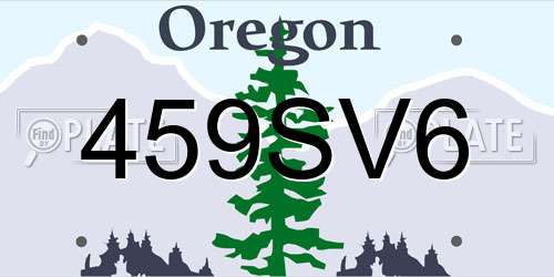 459SV6 Oregon License Plate