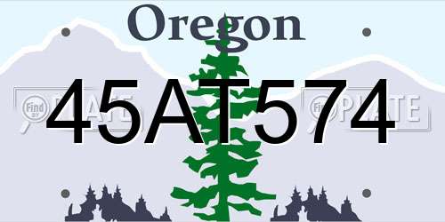 45AT574 Oregon License Plate