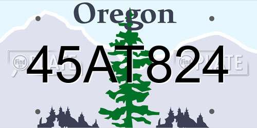 45AT824 Oregon License Plate