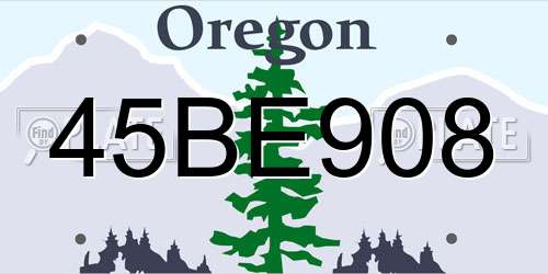 45BE908 Oregon License Plate