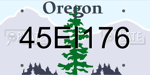 45EI176 Oregon License Plate