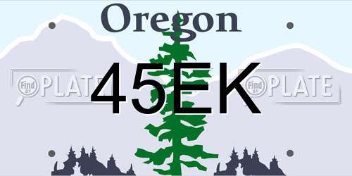 45EK Oregon License Plate