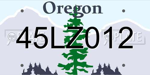45LZ012 Oregon License Plate