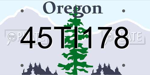 45TI178 Oregon License Plate
